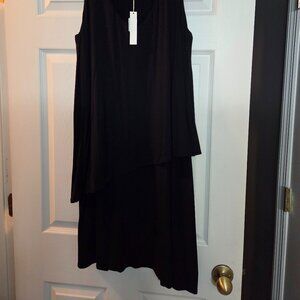 Lila P black asymmetrical bottom sleeveless NEW with tags